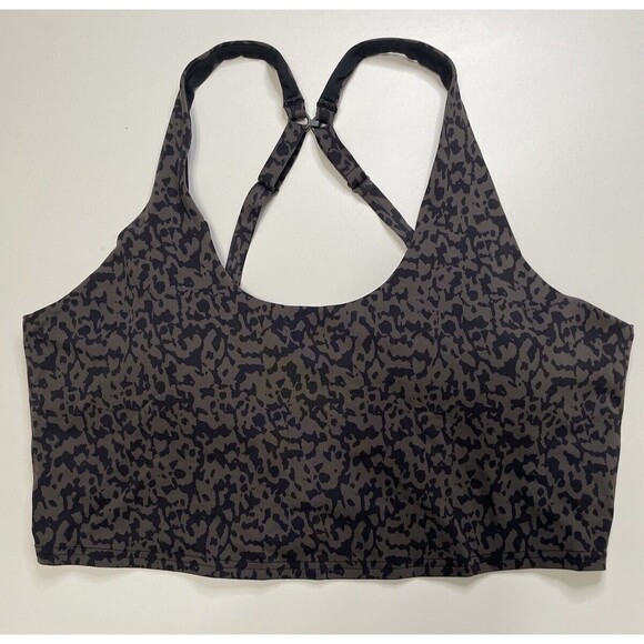 Prana Crop Top Sports Bra Adjustable UPF 50+ Chakara Dark Iron Wild XL NWT - Picture 4 of 12